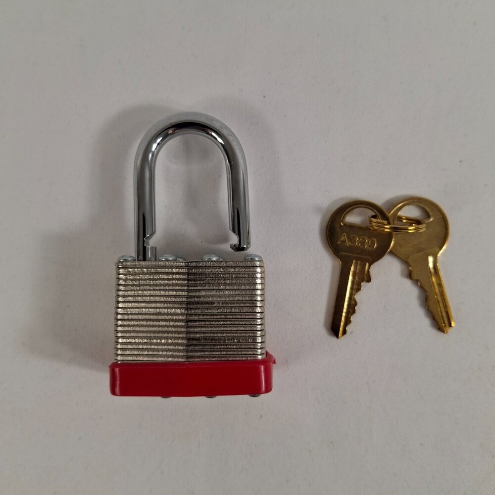 Lion Lock Keyed-Alike Padlock w/ 1.25" Shackle, 2 Keys Hardened Steel Case